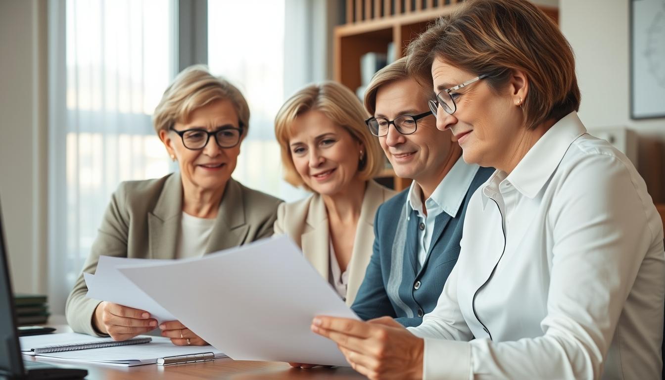 Senior legal team and family support